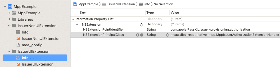 Issuer Extensions Plist UI