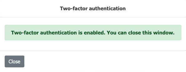 MSP - Two-factor Authentication confirmation