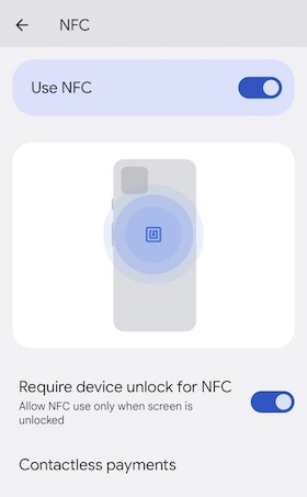 Require device unlock for NFC